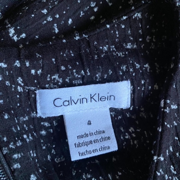 COPY - Calvin Klein dress rayon blend fit & flare textured black white - Picture 6 of 9